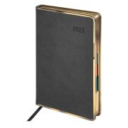 Ежедневник датированный 2025 А5 148х218 мм GALANT «Infinity Gold», под кожу, серый, 115728