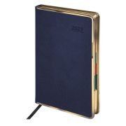 Ежедневник датированный 2025 А5 148х218 мм GALANT «Infinity Gold», под кожу, темно-синий, 115729