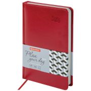 Ежедневник датированный 2025 А5 138x213 мм BRAUBERG «Rainbow», под кожу, красный, 115801