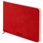 Еженедельник датированный 2025 МАЛЫЙ ФОРМАТ 95х155 мм А6, BRAUBERG «Unique», красный, 115996