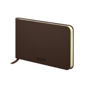 Еженедельник датированный 2025 МАЛЫЙ ФОРМАТ 95х155 мм А6, BRAUBERG «Unique», темно-коричневый, 115997