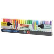 Набор текстовыделителей 24 ЦВЕТА на подставке, BRAUBERG «DELTA», 15 пастельных цветов + 9 неоновых цветов, линия 1-5 мм, 152506