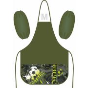 Накидка с нарукавниками Lamark «Football time», на завязках, 3 кармана, 42х52 см, цвет хаки, с рисунком на карманах