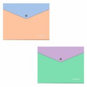 Папка-конверт с кнопкой ERICH KRAUSE «Matt Pastel Bloom», А5+, до 120 л., с карманом, ассорти, 0,18 мм, 61150