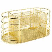 Органайзер для косметики и мелочей металлический 9 секций, MONTE VITA (МОНТЕ ВИТА), 105х218х110 мм, золото, 272475