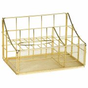 Органайзер для косметики и мелочей металлический 4 секции, MONTE VITA (МОНТЕ ВИТА), 160х240х150 мм, золото, 272479