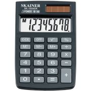 Калькулятор карманный Skainer SK-108XBK (58х88 мм), 8 разрядов, двойное питание, черный