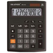 Калькулятор настольный Skainer SK-212, малый (103x137 мм), 12 разрядов, двойное питание, черный