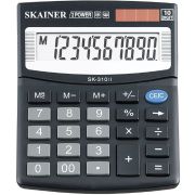 Калькулятор настольный Skainer SK-310II, малый (100x124 мм), 10 разрядов, двойное питание, черный