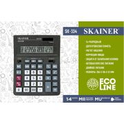 Калькулятор настольный Skainer SK-334, большой (155х204 мм), 14 разрядов, двойное питание, черный