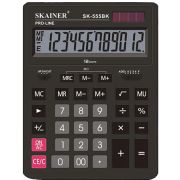 Калькулятор настольный Skainer SK-555BK, большой (155х205 мм), 12 разрядов, двойное питание, черный