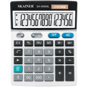 Калькулятор настольный Skainer SK-806ML, большой (140х176 мм), 16 разрядов, двойное питание, серый