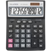 Калькулятор настольный Skainer SK-888XBK, большой (155х204 мм), 12 разрядов, двойное питание, черный