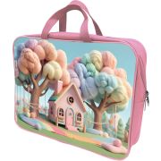 Папка-портфель Lamark «Уютный домик», A4, 1 отделение, 36х27х7 см, на молнии, с ручками, печать по ткани с одной стороны