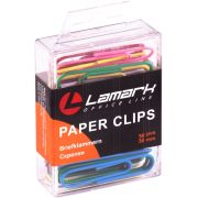 *Скрепки цветные 50мм/50шт с виниловым покрытием в пласт.боксе