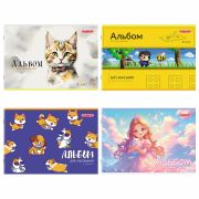 Альбом для рисования А4, 8 листов, скоба, обложка офсет, ПИФАГОР, 203х288 мм, «МИКС», 107099