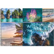 Альбом для рисования 40л. на гребне «Романтика-2», выборочный уф-лак, блок - офсет 100г/м