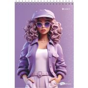 Скетчбук Цвет сирени, А5, 20 л.,160 г/м2, обложка - софт тач,  твердая подложка, спираль сверху