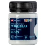 Краска акриловая глянцевая «Декола», банка 50 мл, белая, Невская Палитра, 2928104