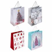 Пакет подарочный НАБОР 4 штуки, новогодний, 26x13x32 см, «Collection Large», ЗОЛОТАЯ СКАЗКА, 591954