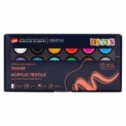 Краски по ткани акриловые «Декола», 18 цветов по 20 мл, в банках, Невская Палитра, 41412031