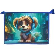 Папка для труда А4 Lamark «Music fan» пластиковая, на молнии, вставка из лам. картона, 32,5х23х10 см