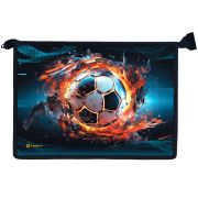 Папка для труда А4 Lamark «Крутой футбол», пластиковая, на молнии, вставка из лам. картона, 32,5х23х10 мм
