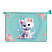 Папка для труда А4 Lamark «Лапочки», пластиковая, на молнии, вставка из лам. картона, 32,5х23х10 см