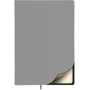 Ежедневник недатированный Lamark Magic Soft Touch FLEX A5 светло--серый, 256 стр., кремовый блок, закругленные углы, ляссе в цвет обложки
