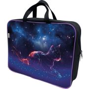 Папка-портфель Lamark «Звездный кот», А4, 1 отд., на молнии, с ручками, карман внутри, усил. дно, 36х27х8 см, печать по ткани с одной стороны