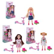 КУКЛА «Alisa Little Love», НАБОР, с самокатом и роликами, 14,4 см, АССОРТИ, 3 вида, 1TOY