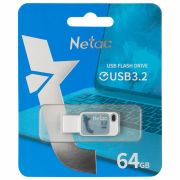 Флеш-диск 64 GB NETAC UA31, USB 3.2, голубой, NT03UA31N-064G-32BL
