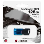 Флеш-диск 128 GB KINGSTON DataTraveler 80 M, разъем Type-C 3.2, черный, DT80M/128GB