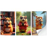 Блокнот на скобе Lamark серия «Хомяк с телефоном», А6, 30 л., 102х162  мм, клетка