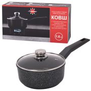 Ковш 1,6 л с крышкой и ручкой, пятислойное антипригарное покрытие, ГАРДАРИКА «Орион», 1616-04-10