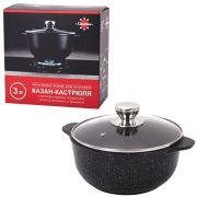 Кастрюля 3 л с жаропрочной крышкой, пятислойное антипригарное покрытие, ГАРДАРИКА «Орион», 1703-04-10