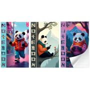 Блокнот на скобе Lamark серия «День панды», А6, 30 л., 102х162  мм, клетка