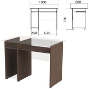 Каркас к столу компьютерному «Канц» 1000х600х750 мм, цвет венге, СК24.16.2