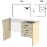 Каркас к столам письменным с тумбой «Канц» 1200х600х750 мм, цвет дуб молочный, СК27.15.2