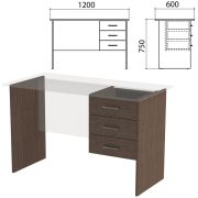 Каркас к столам письменным с тумбой «Канц» 1200х600х750 мм, цвет венге, СК27.16.2