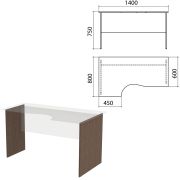 Опоры к столам эргономичным «Канц» 1400х800х750 мм, левый/правый, цвет венге, СК30.16.2