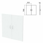 Дверь ЛДСП низкая «Бюджет», КОМПЛЕКТ 2 шт., (355х16х700 мм), белый, 402879-290