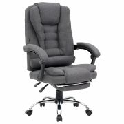 Кресло офисное CROMEX (КРОМЕКС) «Chill MS-005», с функцией вибромассажа, подножка, ткань, серое, 532959