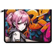 Папка для труда А4 Lamark «Стрит-арт», печать по пластику,  молния с трех сторон, 32,5х23х2,5 см