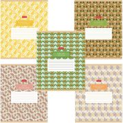 Тетрадь 24 л. HATBER клетка, обложка картон, «Trend pattern» (5 видов в спайке), 24Т5В1