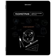 Тетрадь предметная МЕМЫ 48 л., TWIN-лак, ГЕОМЕТРИЯ, клетка, подсказки, BRAUBERG, 405101