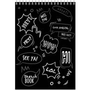 Скетчбук Серебро - Стикеры, А5, 40 л., 100 г/м2, тиснение фольгой, выборочный уф-лак, твердая подложка, спираль сверху