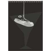 Скетчбук Серебро - Коктейль, А5, 40 л., 100 г/м2, тиснение фольгой, выборочный уф-лак,  твердая подложка, спираль сверху