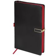 Скетчбук, слоновая кость 140 г/м2 130х210 мм, 80 л., КОЖЗАМ, застежка металл, BRAUBERG ART CLASSIC, «Inspiration», под кожу, черный, 116464