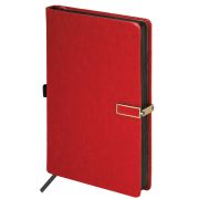 Скетчбук, слоновая кость 140 г/м2 130х210 мм, 80 л., КОЖЗАМ, застежка металл, BRAUBERG ART CLASSIC, «Inspiration», под кожу, красный, 116466